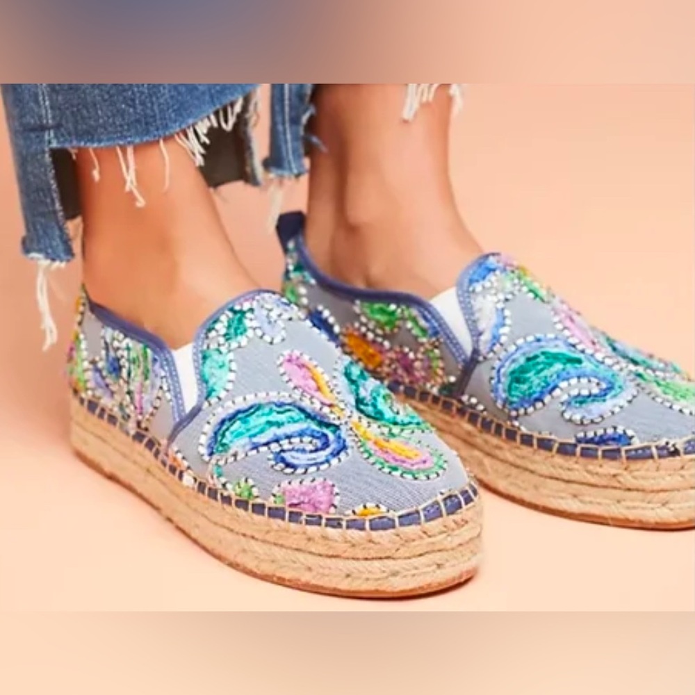 Sam Edelman Carrin Embroidered Paisley Espadrilles